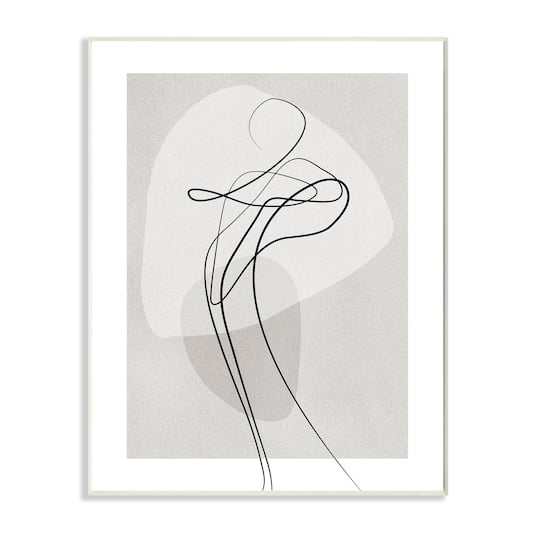 Stupell Industries Fluid Human Form Abstract Bold Linework Wall Plaque